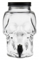 Mobile Preview: Getränkespender Totenkopf 3000ml aus Glas, mit Hahn, kompl. mit schwarzem Deckel